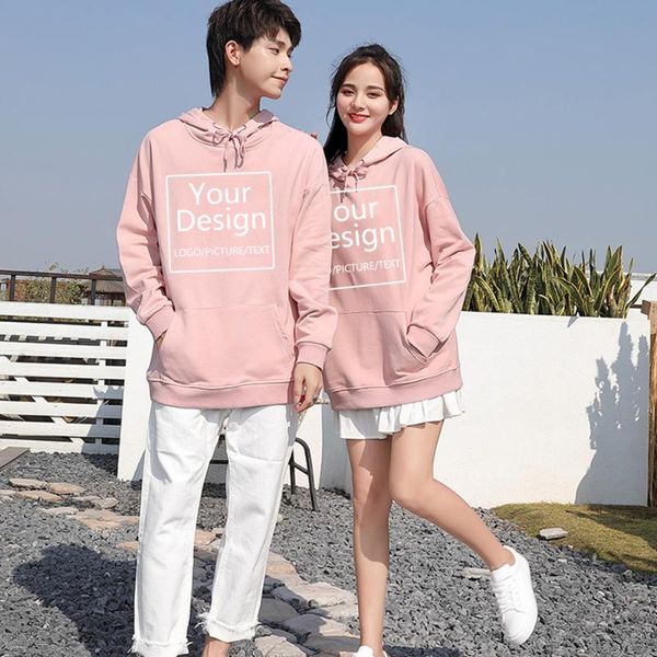 

women's hoodies & sweatshirts cotton custom logo clothing men women autumn oversize harajuku hoody customize printed pullover, Black