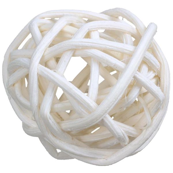 

party decoration 12 pcs 3cm rattan wicker ball for garden, wedding, white