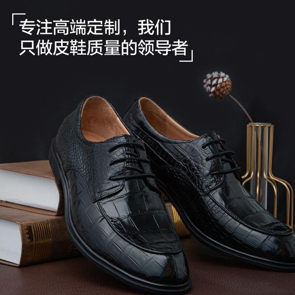 

dress shoes business high end leather men's casual formal wear crocodile, Black