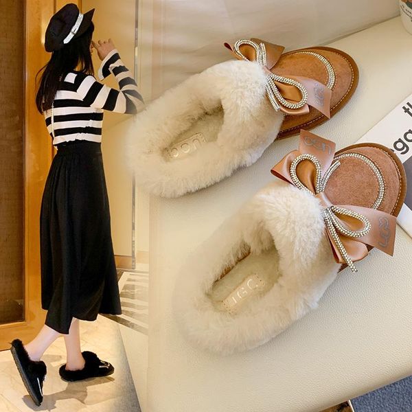 

boots 2021 fashion snow women shoes, warm winter plush one-step anti-ski plus size shoes, Black