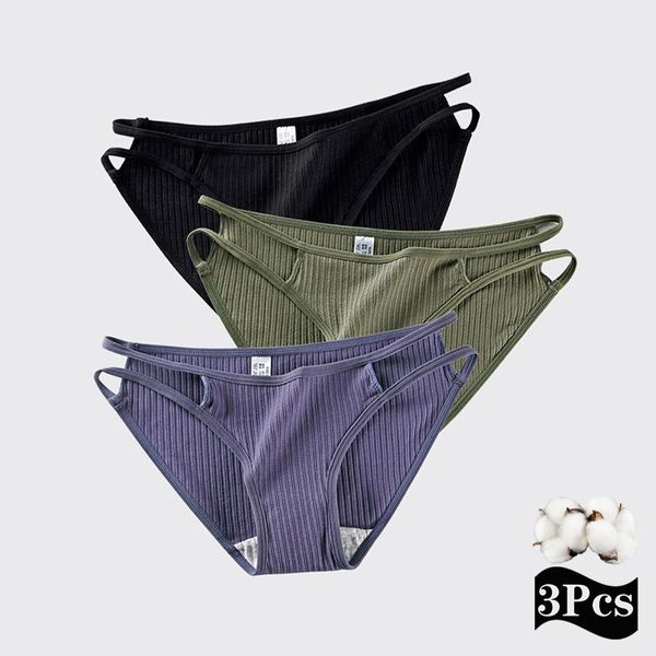 

women's panties 1 pc 2021 low waist calcinha lingerie underwear girls cotton briefs brazilian underpanties menstrual bragas, Black;pink