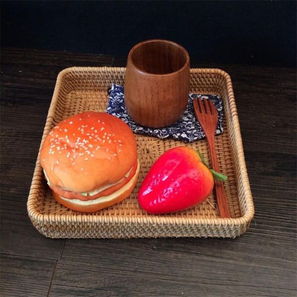

dishes & plates practical rattan handwoven storage tray fruit basket for wicker platters plate woven