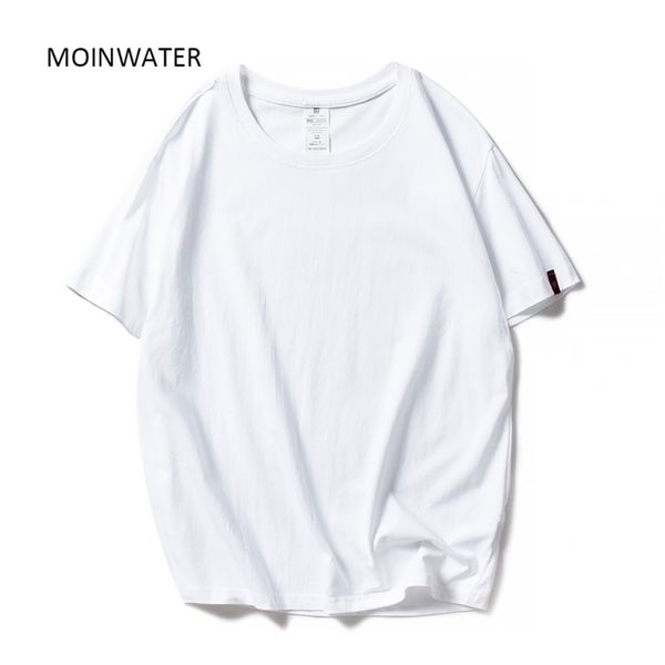 

moinwater new women black white tshirts lady solid cotton tees short sleeve t shirts female summer for woman mt1901 210406