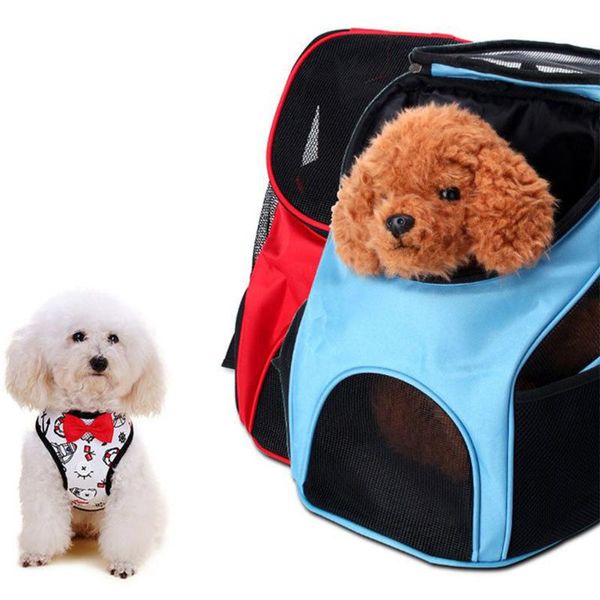

dog car seat covers pet cat carrier backpack portable breathable outdoor travel comfortable puppy double shoulder bag grid carry