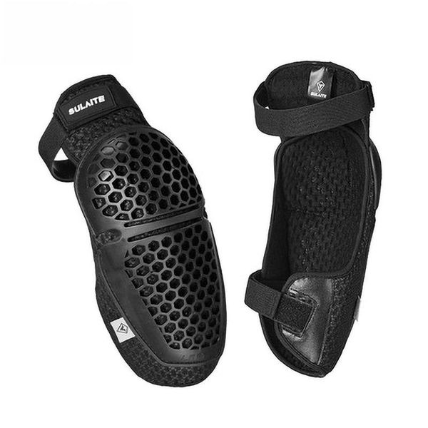 

elbow & knee pads cross-country riding honeycomb protective breathable gear motorcycle adjustable support kneepads brace, Black;gray