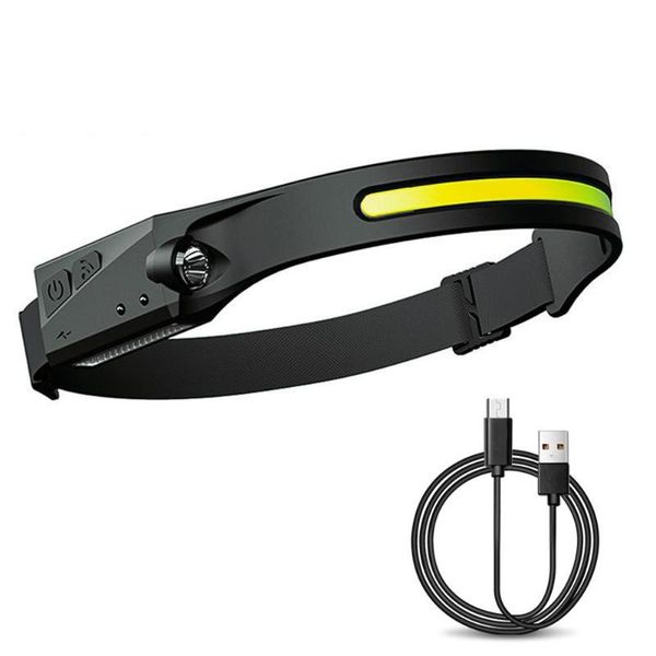 

bike lights wide beam sensor headlights usb led working lighting camping cycling running fishing waterproof
