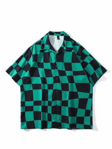 

men plaid button front shirt m4bb#, White;black