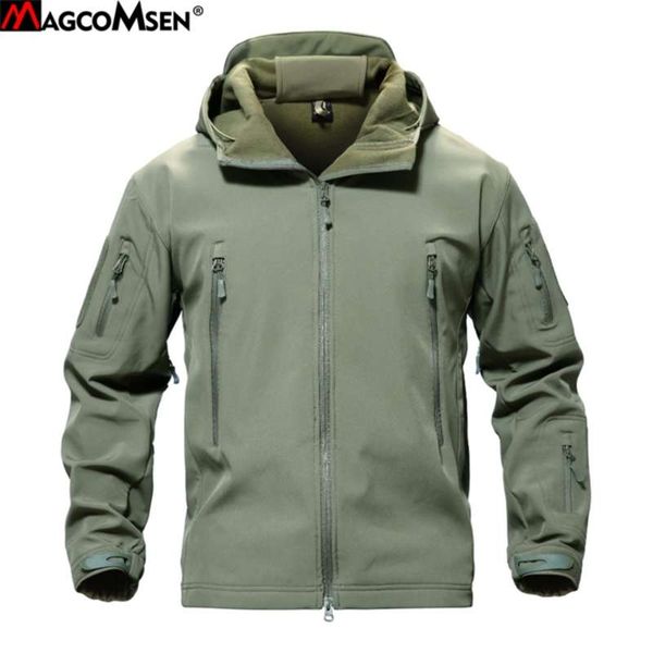 

magcomsen shark skin military jacket men softshell waterpoof camo clothes tactical camouflage army hoody jacket male winter coat 210927, Black;brown