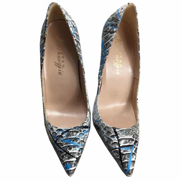 

europe 2021 pu leather peep toe high heels woman pumps mix colors shallow pointed lady party single shoes dress, Black