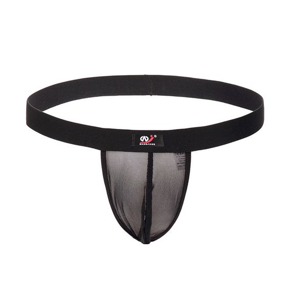 

underpants the high-quality goods thong low waist mesh transparent fun underwear men's t-pants, Black;white