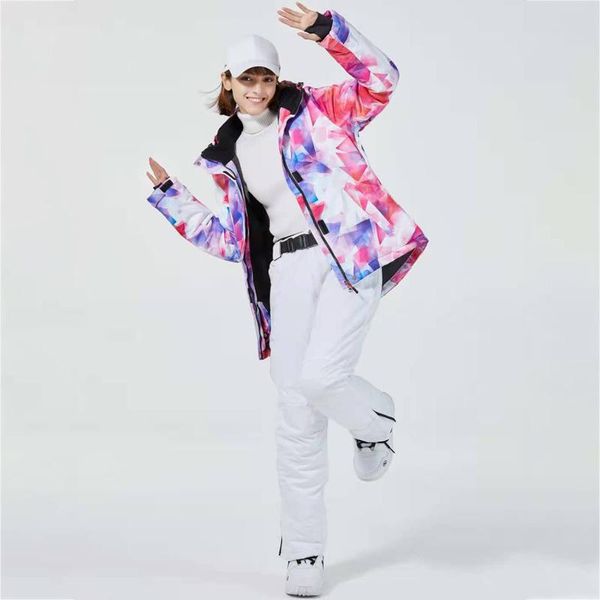 

skiing jackets winter women's sports suit hooded warm woman ski sets tracksuits outdoor female snow jacket pants clothes snowboarding c