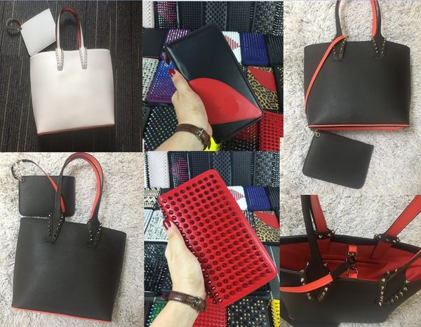 

women fashion bag cabata designer totes rivet genuine leather handbag composite handbags famous purse shopping bags black and white