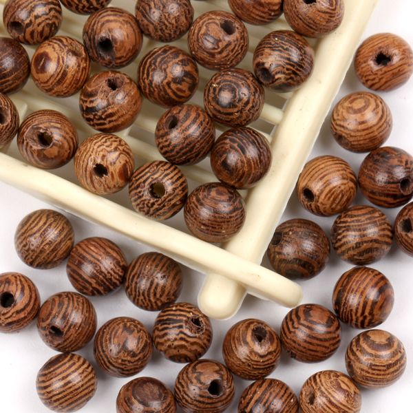 

diy 6/8/10mm natural brown wood beads round spacer wooden pearl lead-balls charms for jewelry making handmade accessories