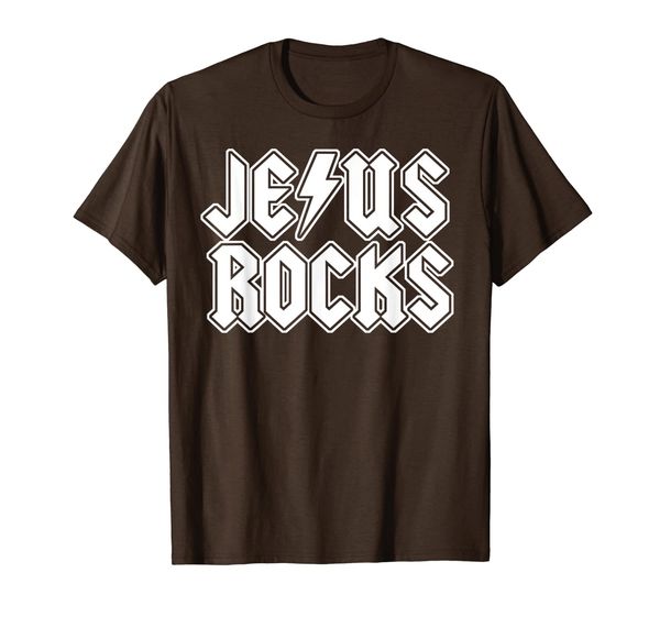 

jesus rocks funny christian rocker t-shirt, White;black