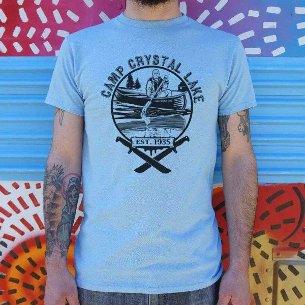 

camp crystal lake t-shirt | short sleeve graphic tee, White;black