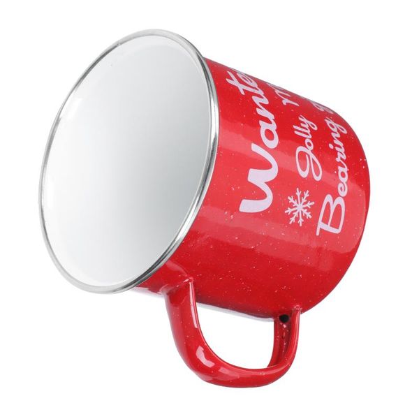 

mugs 1pc multi-functional enamel mug xmas theme water cup household drinking (ramdon style)