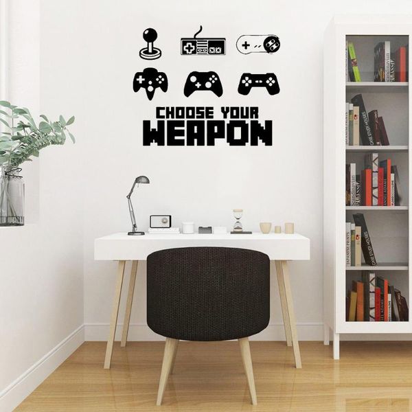 

wall stickers gun player self adhesive game decal art decor mural for living room kids home dw7038
