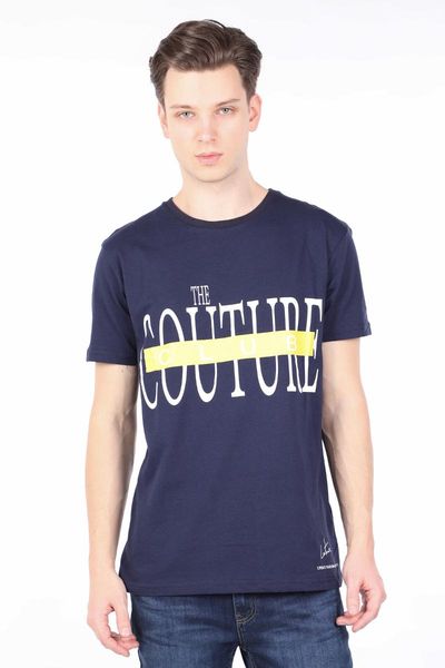 

men's t-shirts male navy blue couture printed bicycle neck t-shirt, White;black