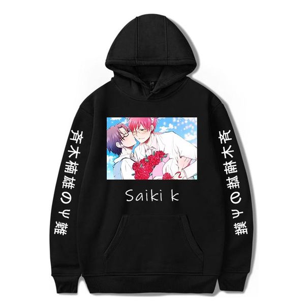 

men's hoodies & sweatshirts anime the disastrous life of saiki k pullover harajuku manga kusuo cartoon clothes men oversize long sleeve, Black