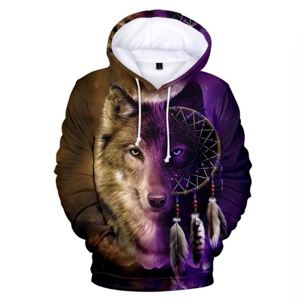 

men's hoodies & sweatshirts creative 3d print wolf hoodie boys girls kids sweatshirt children clothes animal world fish hoody, Black