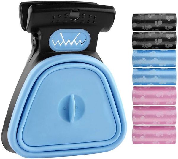 

dog travel & outdoors pooper scooper foldable for pet outdoor with 1 roll poop bag dispenser scoop clean pick up excreta easy cleaner
