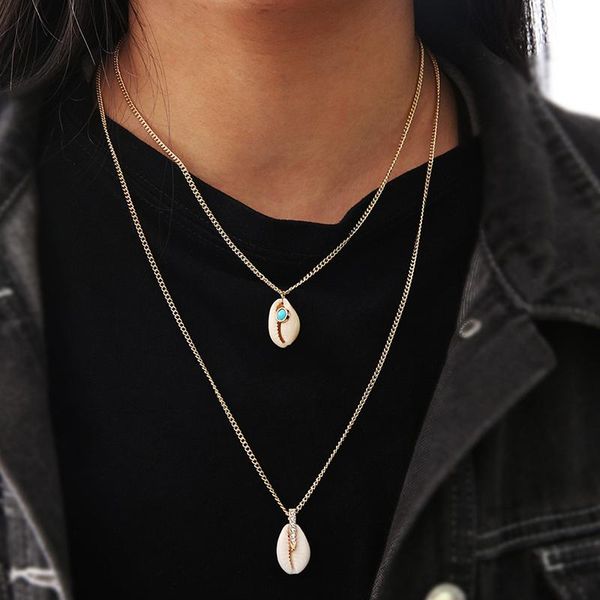 

pendant necklaces bohemian conch shell necklace for women fashion ocean sea beach pendants boho jewelry, Silver