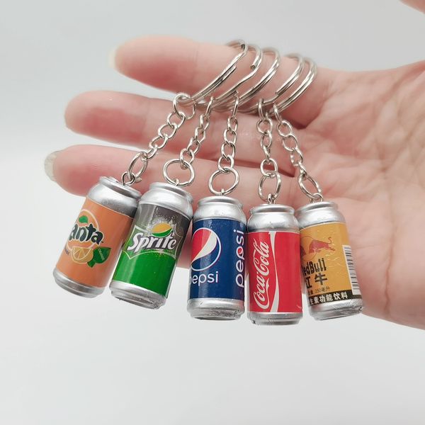 

2021 fashion keychain creative mini 3.0cm drink bottle student bag pendant creative gift car key chain, Silver