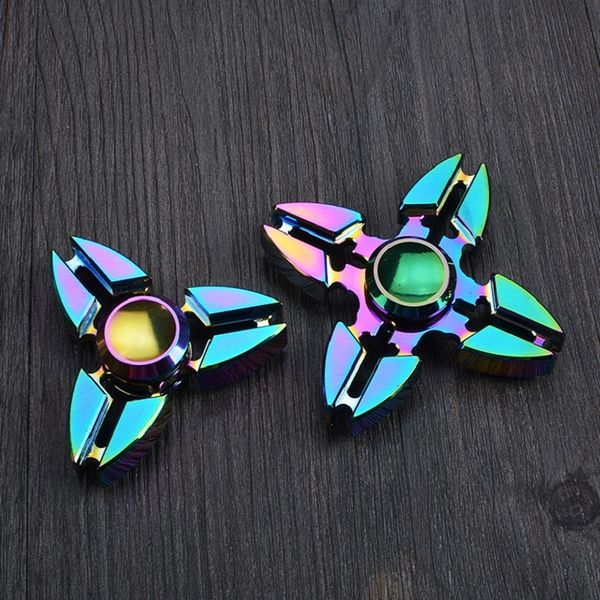 

fidget hand spinner zinc alloy metal gyro hand spinner toys rainbow toys christmas gift kids adults finger spiner relief toy