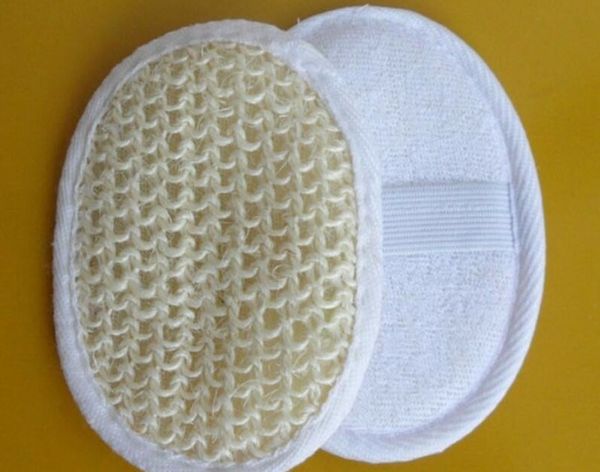 asciugamano-zucca spugna Guanto da bagno Spazzole massaggio corpo in sisal naturale per doccia sauna hammam spa Scrubber 100PCS319t