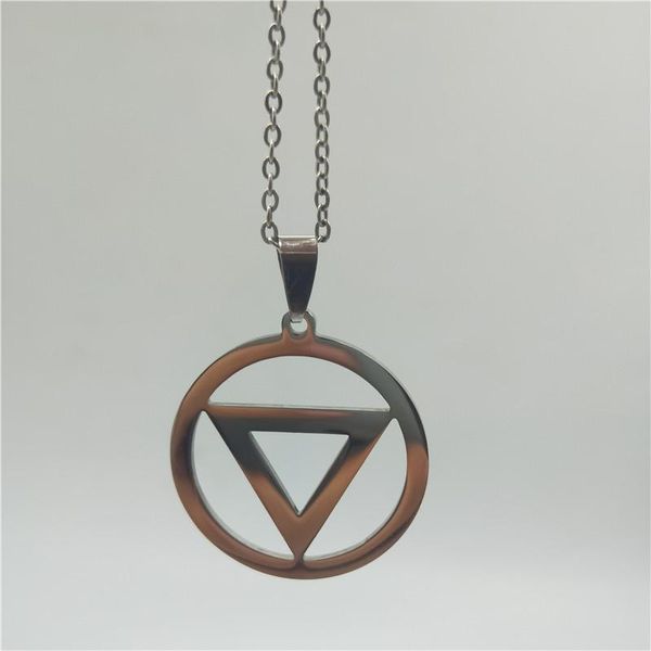 

pendant necklaces stainless steel girl necklace chain triangle women silver color vintage jewelry collares