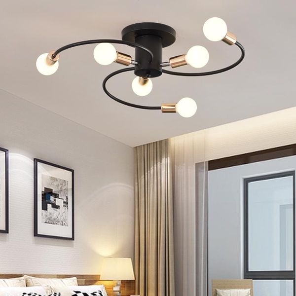 

nordic magic bean molecular chandelier semi-embedded ceiling gold lighting 6 lights modern home decoration chandeliers