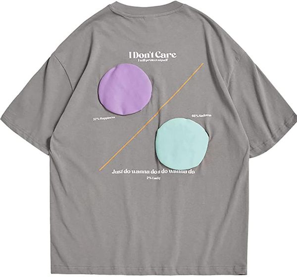 

men's t-shirts 2021 summer t-shirt reflective bubble print pattern casual street hip-hop cotton o-neck high-quality oversized top, White;black