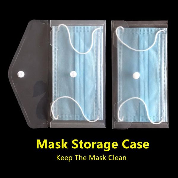 

storage bags 1pcs pink blue clear dustproof mask box portable travel moisture-proof mouth face cover container case organizer