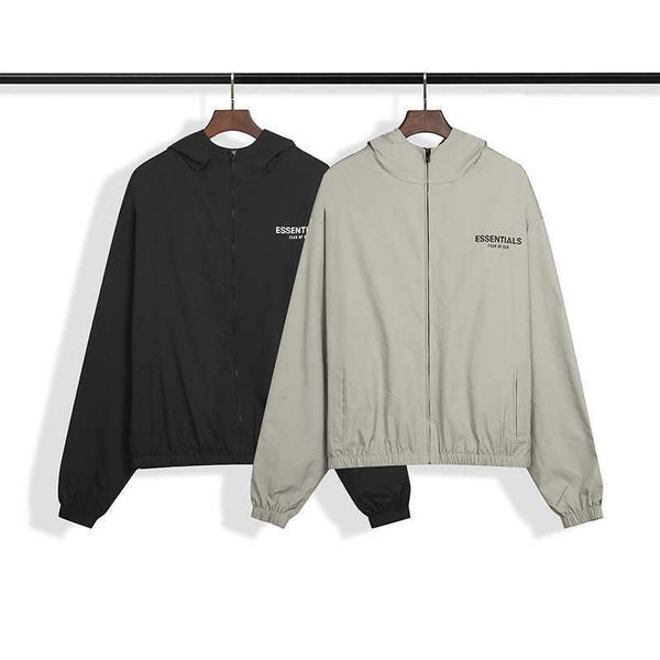 

chao brand fog essentials double line 3m reflective jacket windbreaker coatj37n, Black;brown