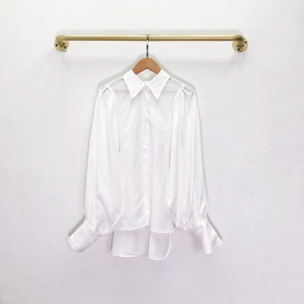 

women's blouses & shirts the 2021 lapel leisure hubble-bubble sleeve 0817, White