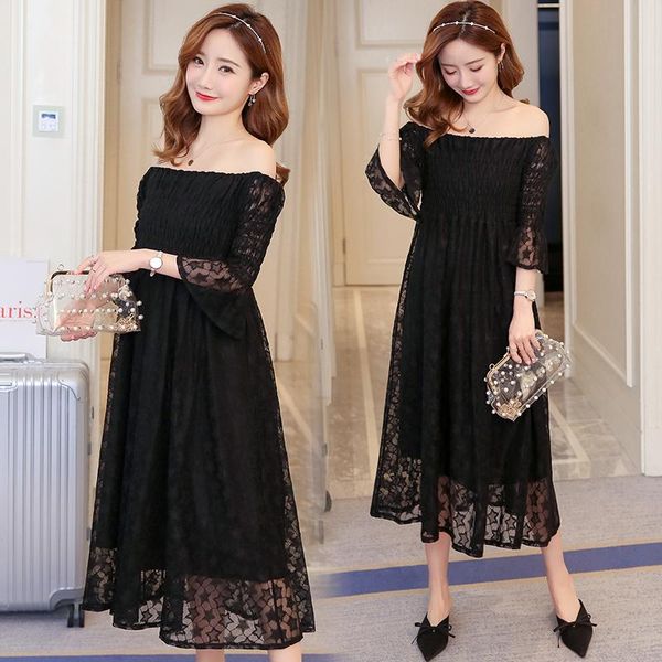 

maternity dresses dress solid color off shoulder fashion lace, White