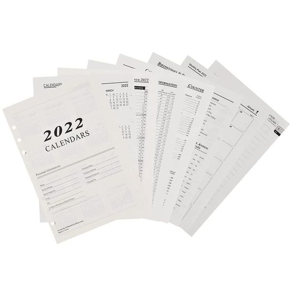 

notepads a5 filled paper-english plan paper, suitable for paper 6-hole travel notebook, diary notebook, Purple;pink