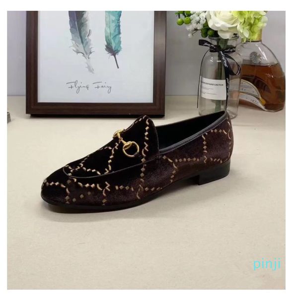 

classic women flat designer dress shoes 100% authentic cowhide metal buckle lady leather letter casual shoe mules princetown men trample l, Black