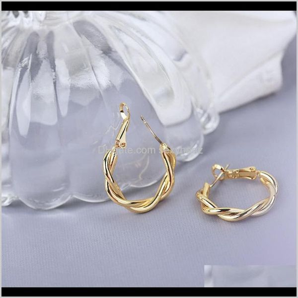 

& hie drop delivery 2021 22k 23k 24k thai baht fine yellow solid gold gp earrings hoop e india jewelry brincos wave 51 u2 johux, Golden;silver