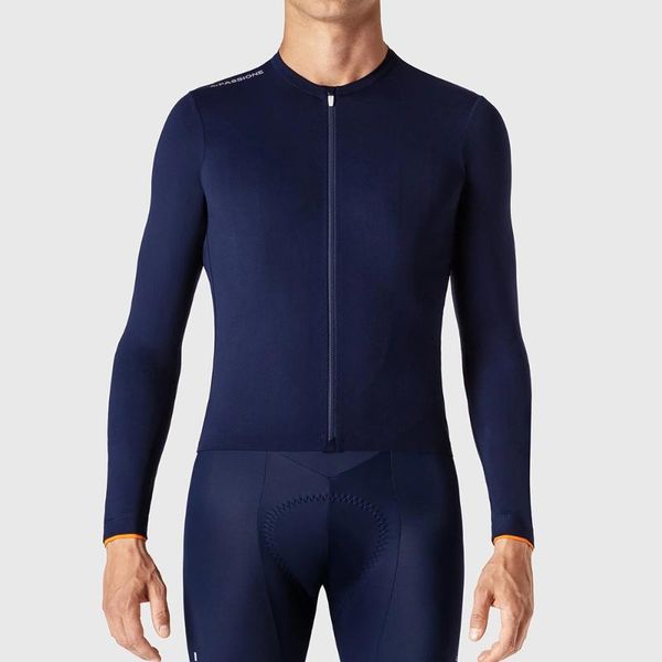 

navy cycling jersey long sleeve mtb bicycle clothing mountain bike sportswear clothes racing jackets, Black;red