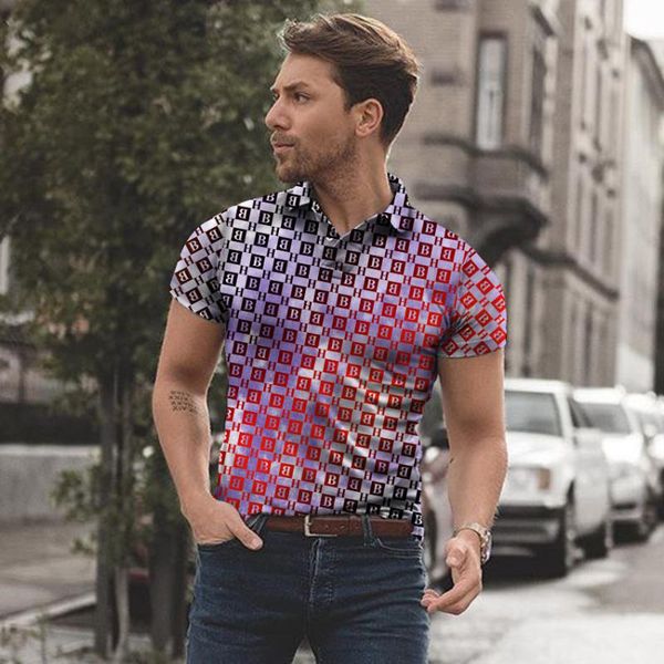 

men's polos shirt letter print short sleeve fashion casual clothes 7 colors xl s-4xl, White;black