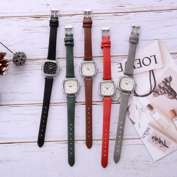 

wristwatches watch women leather strap square sport fashion casual ladies business bracelet watches for female clock, Slivery;brown