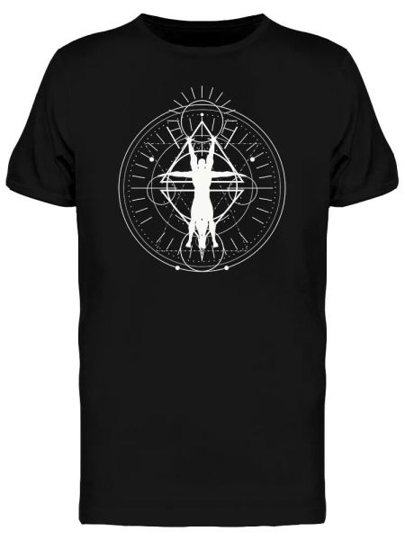 

Modern Vitruvian Graphic Tee Men's -Image by Shutterstock, White;black