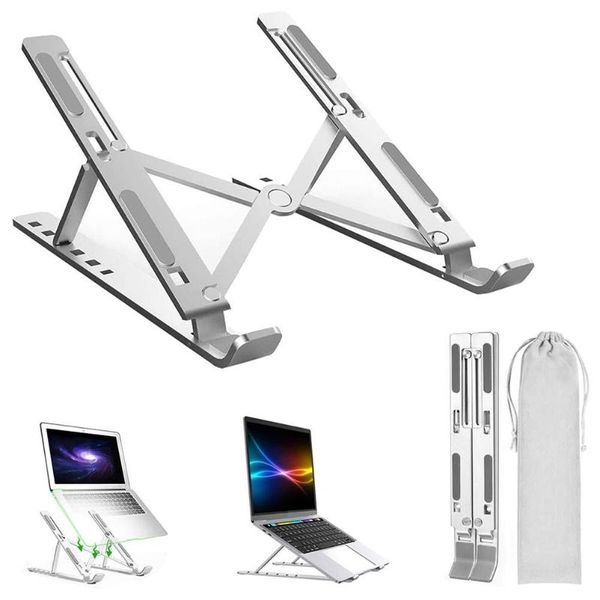 

hooks & rails portable lapstand desksupport aluminum alloy adjustable folding notebook mount for and tablet
