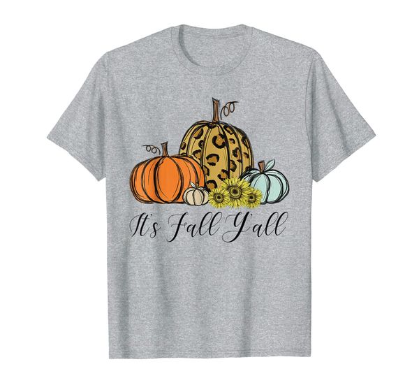 

It' Fall Y'all Leopard Print Pumpkin Autumn Thanksgiving T-Shirt, Mainly pictures