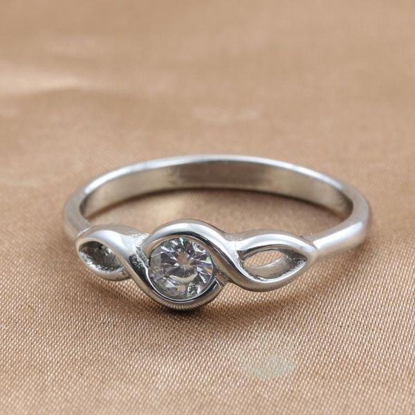 

wedding rings fashion stainless steel red stone ring women's simple punk jewelry gift 24090, Slivery;golden