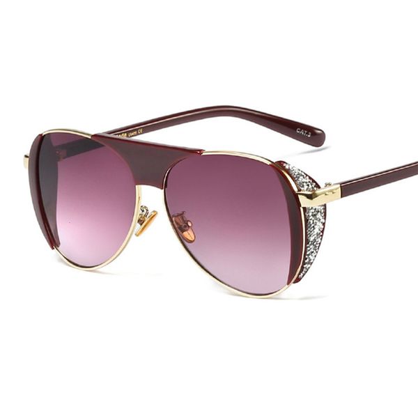 

fashion sunglasses sunglasses fashion punk with stone luxury women sun glasses, Black