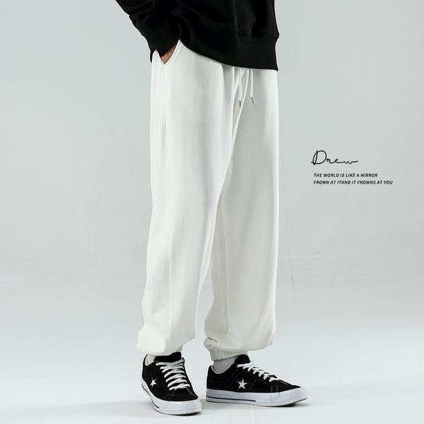 

1400g cotton 80 degree grey men's 2021 summer new american loose legged sports pants, Black