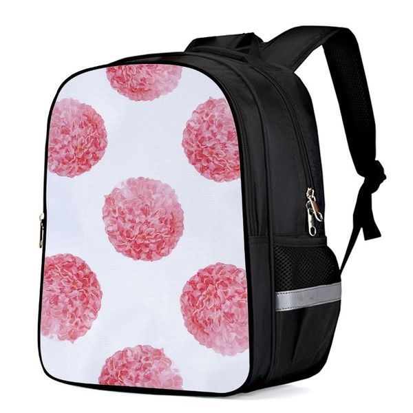 

backpack pink flower hydrangea plant simple student schoolbag boys and girls backpacks fashion