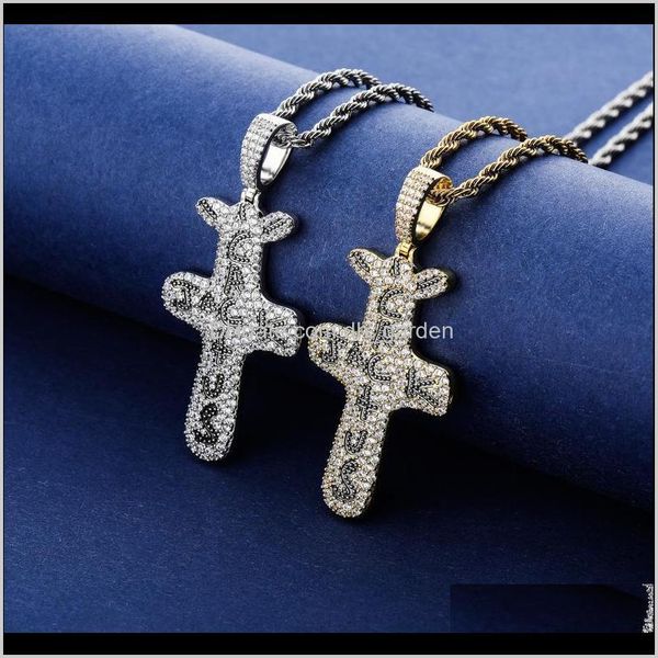 

pendant & jewelry drop delivery 2021 micro paved cubic zirconia bling ice out cactus jack pendants necklaces for men women hip hop rapper ne, Silver